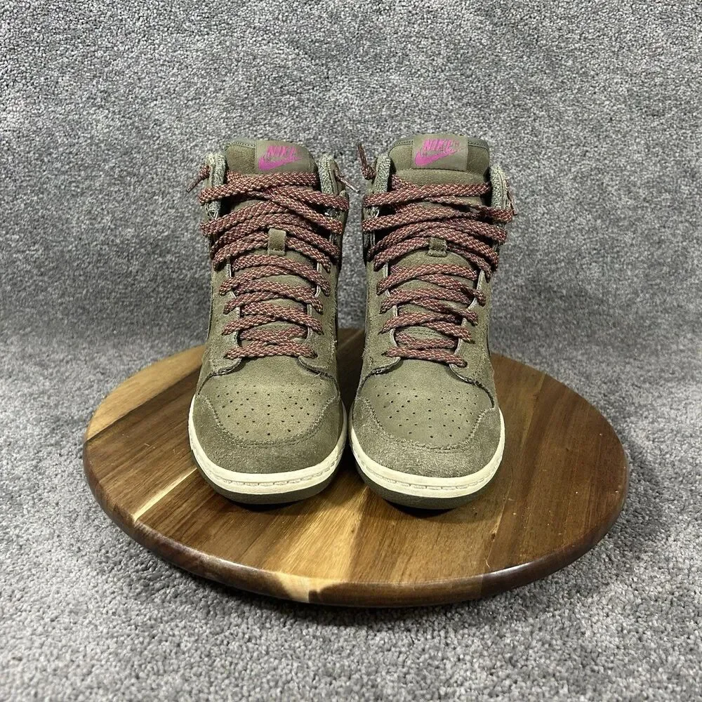 Nike Dunk Sky Hi 528899-200 Women’s Sz 8.5 Medium Olive Hidden Wedge Shoes Used